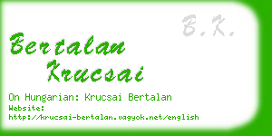 bertalan krucsai business card